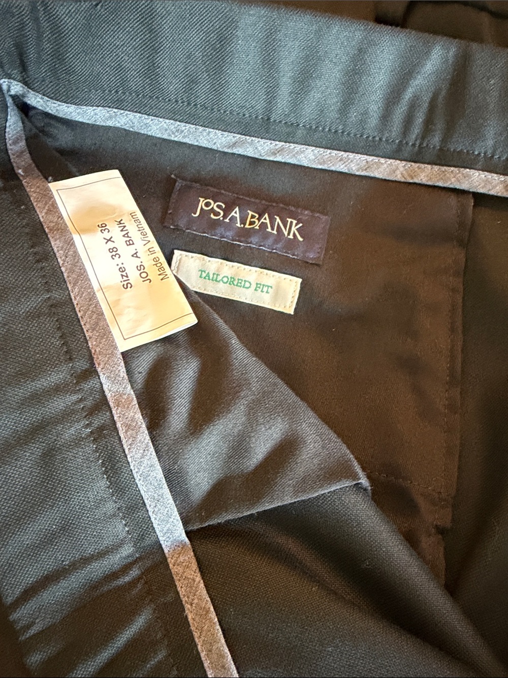 2 Pais of Jos. A. Bank Black Tailored Fit pant size 38/36